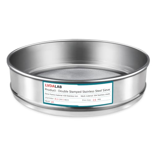 7.9" (20cm) 304 Stainless Steel Lab Sieve, 24 Mesh (0.8mm) Screen Sifter - size: 24Mesh(0.8mm)/Ф7.9in