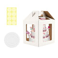 Cake Boxes - 1 Pack Tall Cake Box 12x12x14 Inch, 6 Windows - color: 12X12X14-1 Pack-White