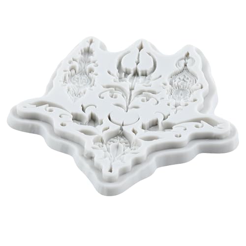 Lingzhi Baroque Fondant Border Molds Curlicues Scroll Lace Fondant Mold - color: Style CC