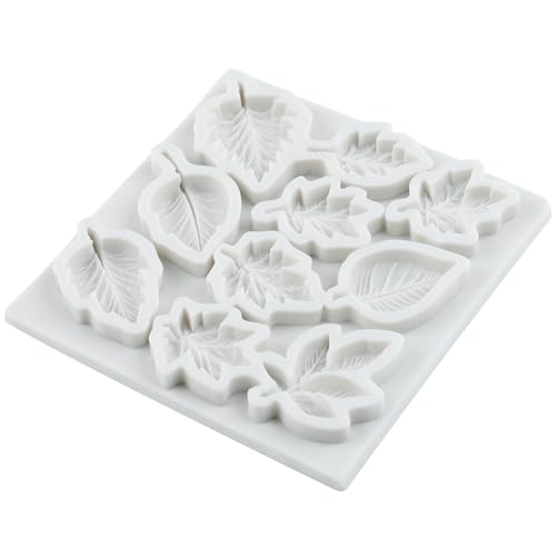 Leaf Silicone Mold Maple Rose Leaf Fondant Molds Set of 3 - color: Style F