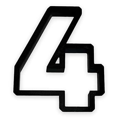 4 Block Numbers Cookie Cutter with Easy Push Design (3.5 inch)