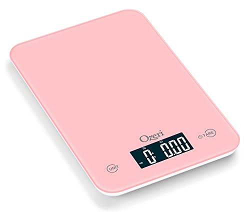 Ozeri Touch Digital Kitchen Scale (12 lbs Edition) in Tempered Glass - color: Crystal Rose