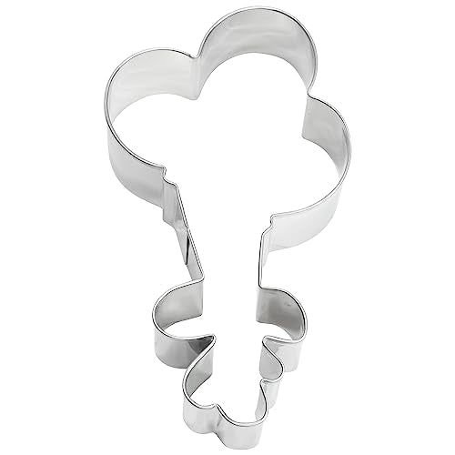R&M Birthday Cookie Cutter 4-Piece Gift Set-Includes Cake and Candle, Plaque, Present, Balloon Bunch Cookie Cutter with Recipe Card - Steel