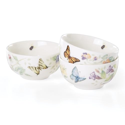 Lenox Butterfly Meadow Porcelain 3-Piece Mini Bowl Set - style: Dinner Mini Bowl, Set of 3