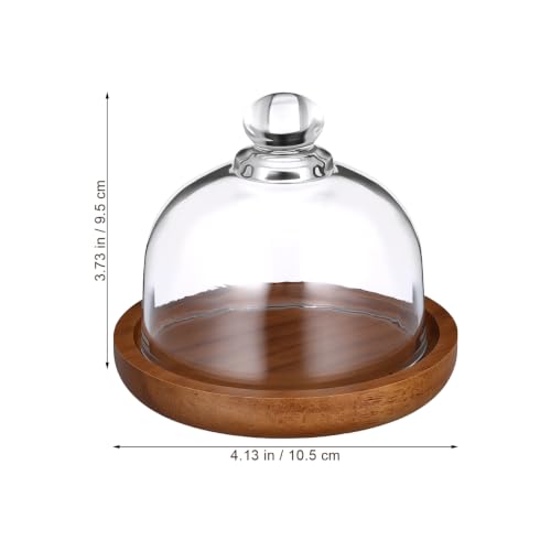 VALICLUD 2-Pack 4.13 Inch Dessert Trays with Glass Dome Covers Cake Stand Set for Home Restaurant Serving Cupcake Plates and Cake Holders