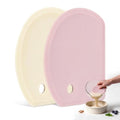 Flexible Bowl Scraper with Metal Core: Silicone Dough Scraper Bread Baking - color: Pink & Beige