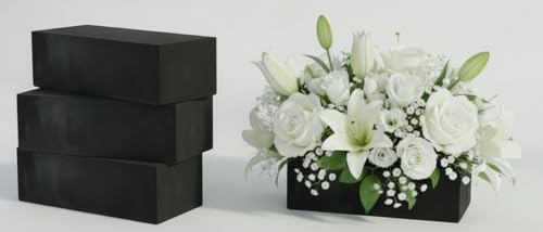 XCEL Floral Foam Blocks - Reusable, Weather Resistant Craft Foam for Artificial Flower Arrangements, Faux Florist Foam Planters Florist Supplies (Black 5.5" x 3.1" x 1.7" - 48 Pack) - color: Black 5.5" x 3.1" x 1.7" - 48 Pack