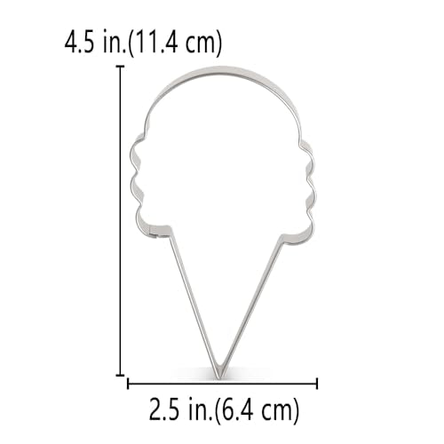 LILIAO Ice Cream Cone Cookie Cutter 4.5 inches (Three Scoop) - size: Three Scoop