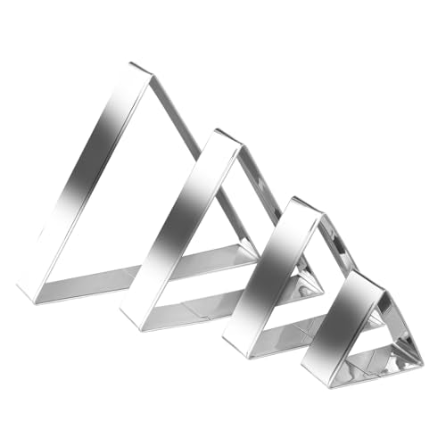 Equilateral Triangle Cookie Cutter Set Large Stainless Steel Geometric Frame Plaque Cookie Cutters Shapes Molds - 1 Inch Depth (4 Sizes) - color: Triangle-60 Degree