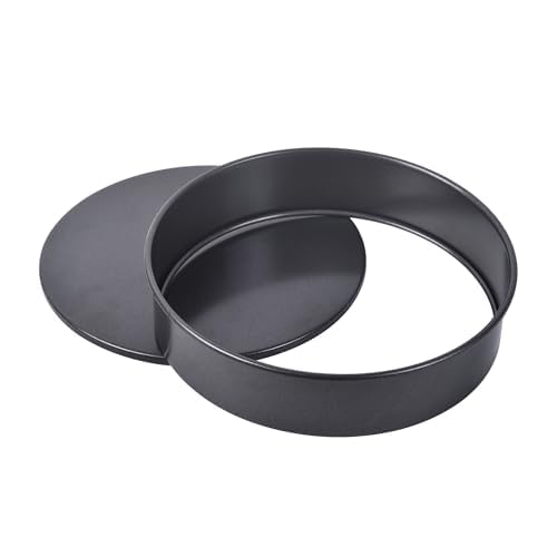 8 Inch Round Cake Pan Removable Bottom Nonstick Carbon Steel for Baking - color: Black, size: 8 inch