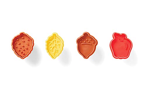 Fox Run Harvest Autumn Leaves 2" Pastry/Cookie/Pie/Fondant Stampers and Cutters, 4-Piece Set, Multicolor - style: Autumn Pie Cutters