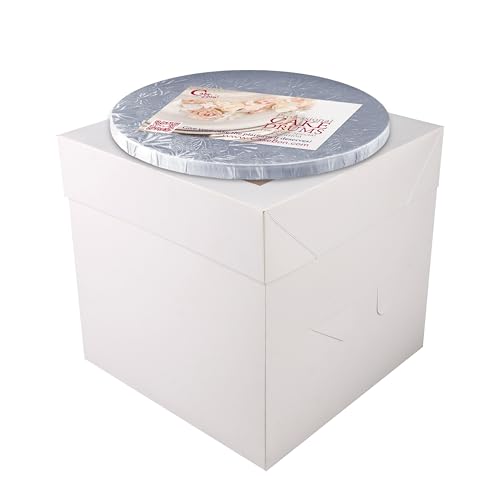 Cakebon Cake Box with Boards 8" Silver Round Smooth Cake Drum 1Pack - size: 8 inch, style: Silver - 2 Pack