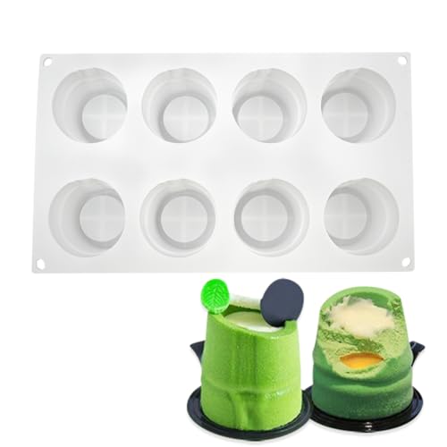mostsom 8 Holes Cylinder Silicone Mould for Chocolate Dessert Jelly Pudding - size: Bamboo K
