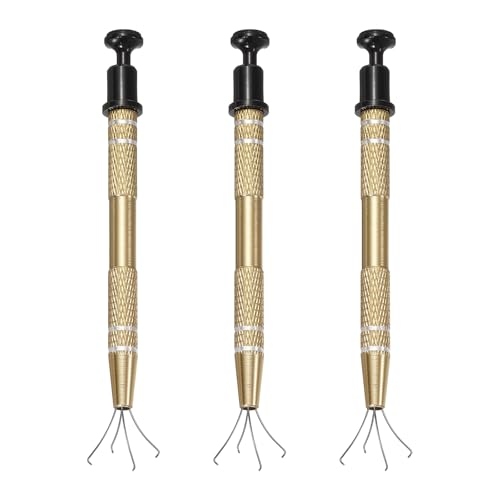 uxcell 3Pcs Sprinkle Pen for Cake Decorating,4.7in 4 Claw Sprinkle,Brown - color: Brown