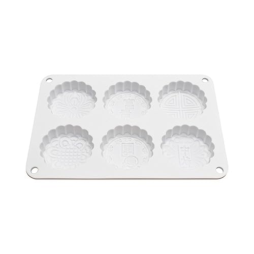 6 Flower Silicone Cake Mold Handmake DIY Bread Mould Silicone Moulds For Cake Mooncake Mold Cake Tools (Mooncake O_8.52 X5.8 X0.84 inch) - size: Mooncake O_8.52 X 5.8 X 0.84 inch
