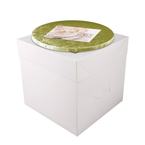 Cakebon Cake Box with Boards 10" Gold Round Smooth Cake Drum 1Pack - size: 10 inch, style: Gold - 2 Pack
