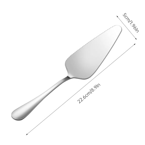 Cake Pie Server, 2 Pack Stainless Steel Pizza Pastry Cake Slicer Server Set, Cake Cutter with Serrated Edges for Kitchen, Restaurants, Wedding, Birthdays and Parties - style: A-Silver 2 Sets
