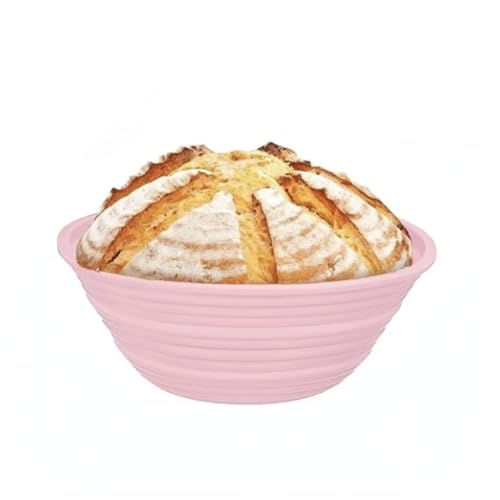 Banneton Bread Proofing Baskets,Silicone Sourdough Bread Baking Supplies, Bread Proofing Baskets for Sourdough, 9" Round Collapsible Sourdough Baking Basket (Pink) - color: Pink Round