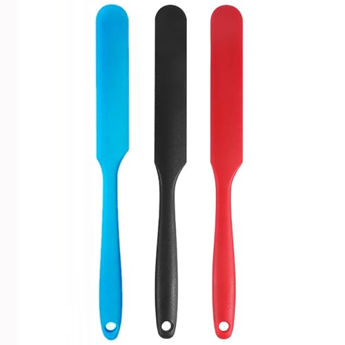 3 Pcs Jar Spatula,Sourdough Spatula with Long Handle,Silicone Skinny Spatulas Scraper for Jars