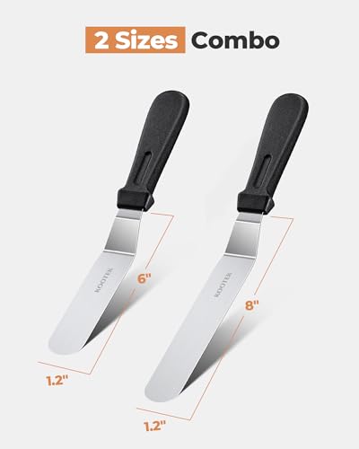 Kootek Angled Icing Spatula, Stainless Steel Offset Spatula, 6" & 8" - size: 6 and 8 Inches
