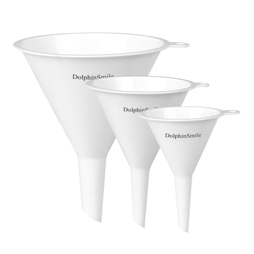 DolphinSmile Funnels for Kitchen Use Filling Bottles 3 Pcs Plastic Funnel - color: White