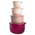 COOK WITH COLOR Prep Bowls with Lids- Wide and Deep Nesting Plastic Small Mixing Bowl Set with Lids, 8 Piece Set - Deep Bowls, Rose - color: Rose, size: 8 Piece Set - Deep Bowls