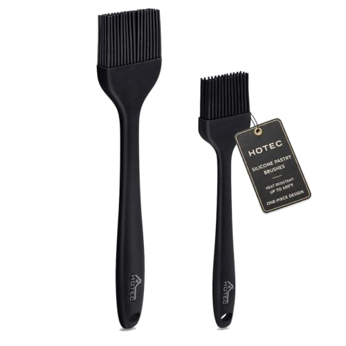HOTEC 600℉ Heat Resistant Silicone Basting &Pastry Brushes, Black 2 - color: Black 2