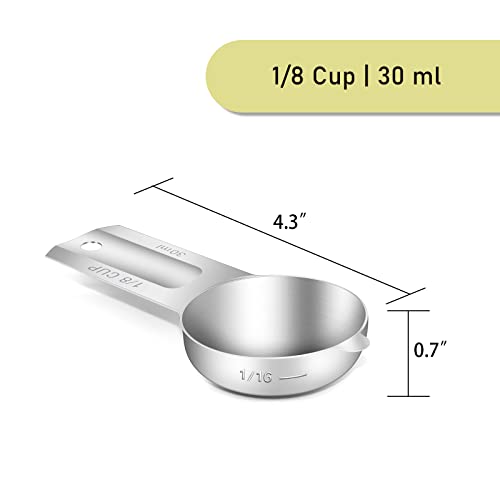 1PCS 1/8CUP(30ml, 1oz) Measuring Cup, 18/8 Stainless Steel Measure Scoop - size: 1/8cup|30ml|1oz