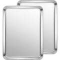 Small Baking Sheet of 2, CEKEE Stainless Steel Baking Pan Tray Cookie Sheet, Size 9 X 7 X 1 inch, Healthy & Non Toxic, Rust Free & Mirror Finish, Easy Clean & Dishwasher Safe - size: 9 INCH