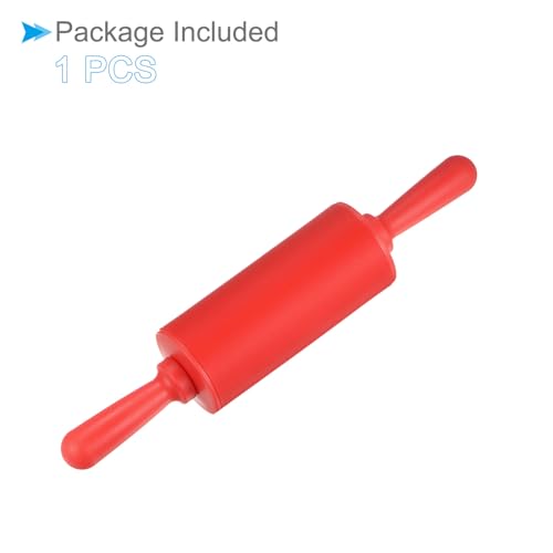 Silicone Rolling Pins, 9.25" Length, Silicone Non-Stick Ergonomic Handle Fondant Dough Roller Red - (Applications: for Baking DIY Projects) - color: Red, size: 23.5cm x 4.2cm