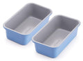 LeGourmet Nonstick Bread Loaf Pan 9 X 5 Inch, Ceramic Coating, Non-Toxic, Rust Resistant Aluminized Steel, Perfect 1 lb Baking Dish for Meatloaf, Pound Cake & Brownie (Cyan 2pcs) - color: Cyan 2pcs