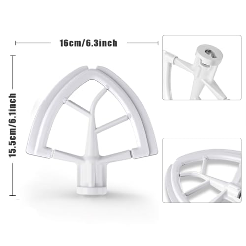 Flex Edge Beater Compatible With KitchenAid 4.5/5 Qt Tilt-Head Mixers,White - color: All White