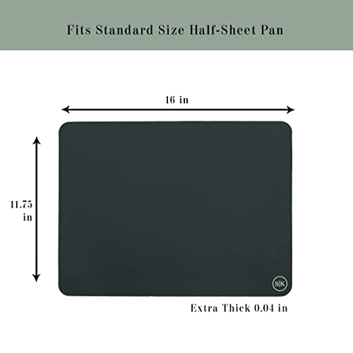 The Silicone Kitchen Silicone Baking Mats, Dishwasher Safe, BPA Free, Extra Thick, Half Sheet 16 in into 11.75 in, Set of 2, Blue and Gray - color: Blue + Gray, size: Half Sheet (16"x11.75")