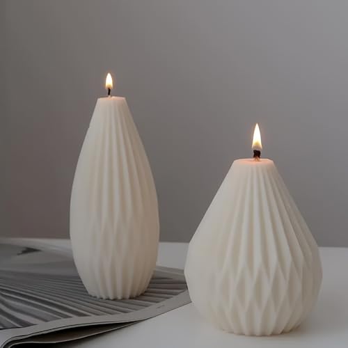 Silicone Candle Molds, 3D Pear Shape Scented Candle Mold, Classic Geometric Design, Colorless, BPA Free, Silicone Molds for Candle Making, DIY, Resin, Wax, Soap, Clay, Chocolate Etc - color: Pear Form