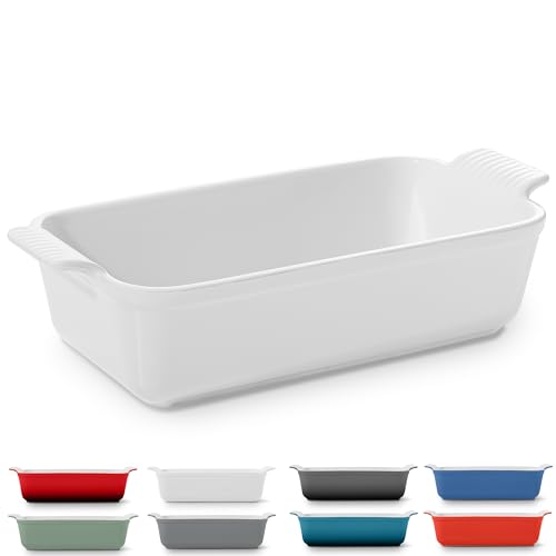 ROSSALLINI Stoneware Loaf Pan for Bread Baking, Glazed, 1 lb, Glossy White - color: Glossy White