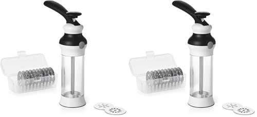 OXO Good Grips 14-Piece Cookie Press Set,Cookie Press with 12 Stainless Steel Disks and Storage Case,Holiday Baking and Everyday Treats,Essential Baking Supplies,(Pack of 2) - size: 100 (Pack of 2)