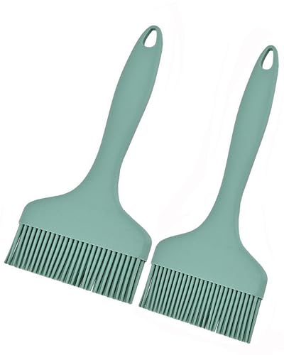 2Pcs Silicone Basting Pastry Brush Cooking Brushes Food Brush– Green - color: Green