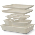 Baking Pans Set, Nonstick Bakeware Sets, Oven Pans for Cooking, AIVIKI 6 Pieces Baking Set Including Cookie Sheet, Deep Roaster Pan, Square Pan, Loaf Pan, Muffin Pan, Carbon Steel Baking Set - color: Cream White