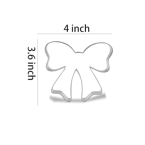 Keewah Ribbon Bow Cookie Cutter, 4”, Stainless Steel