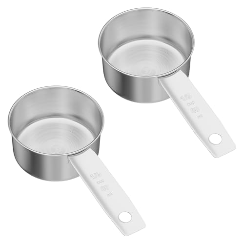 2PCS 1/3Cup (80ml) Stainless Steel Measuring Cup - size: 1/3cup|80ml