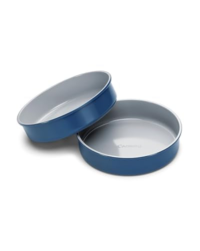 Caraway Non-Stick Ceramic-Coated 9" Circle Pans - color: Navy, size: 9 IN (2-Pack)