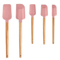 Pink Silicone Spatula Set, Food Grade Rubber Spatula-5 Piece Nonstick Rubber Spatulas, Spoonula, Jar Scraper for Cooking, Baking, Mixing, - color: Pink