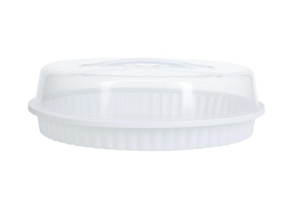(2) Pie Carrier with Clear Dome Lid and Handle Pie Storage Container for Transporting, Serving, and Protecting Pies, Cakes, Tarts, and Desserts – Durable Reusable Plastic Dessert Keeper