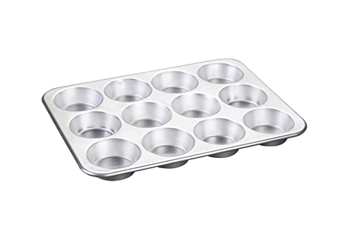 Nordic Ware Natural Aluminum Commercial Muffin Pan, 12 Cup - size: 12-Cavities, style: 12-Cavities Standard