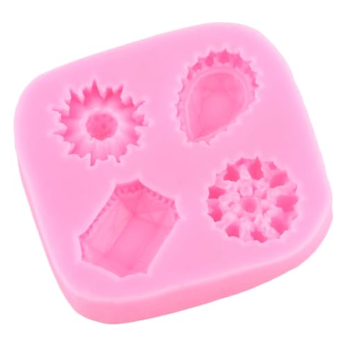 ZiXiang Baroque Frame Fondant Mold Rose Crown Gems Silicone Molds Set of 4 - color: Style E