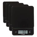 Taylor Glass Top Food Scale with Touch Controls, 11 lb Capacity, Sleek Black Design for Precision Food Measurement in Grams and Ounces (Pack of 4) - size: 11 Pounds (Pack of 4)