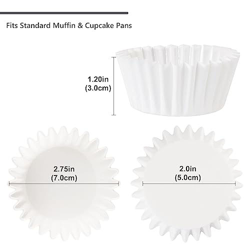 Caperci Heavy Duty White Cupcake Liners Standard Muffin Baking Cups 150pcs - color: White