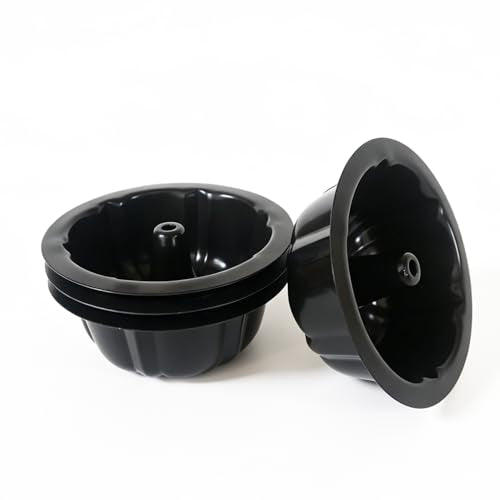 4 Inch Small Flute Tube Ring Cake Pan, Nonstick Kugelhopf Mold - color: 4 Inch - Black - Pumpkin