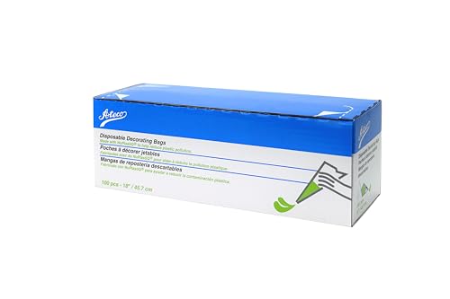 Ateco 4418 Plastic Disposable Piping and Cake Decorating Bags with NuPlastiQ, Pack of 100, Clear - size: 18" - Pack of 100