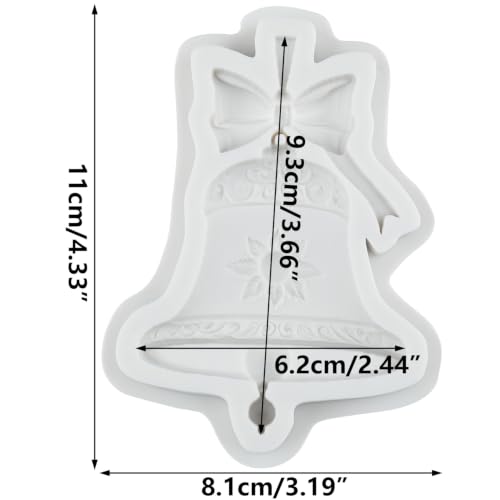 Christmas Bell Silicone Mold 3D Bowknot Bell Fondant Molds - color: Style U